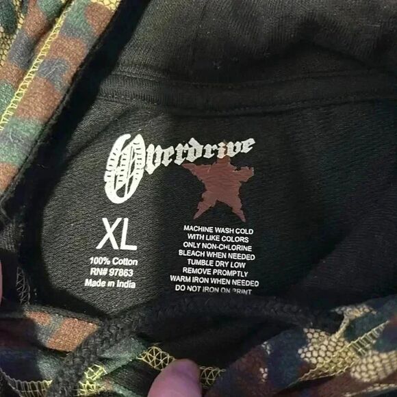 Overdrive size XL hoodie with netted camo look - Picture 3 of 6